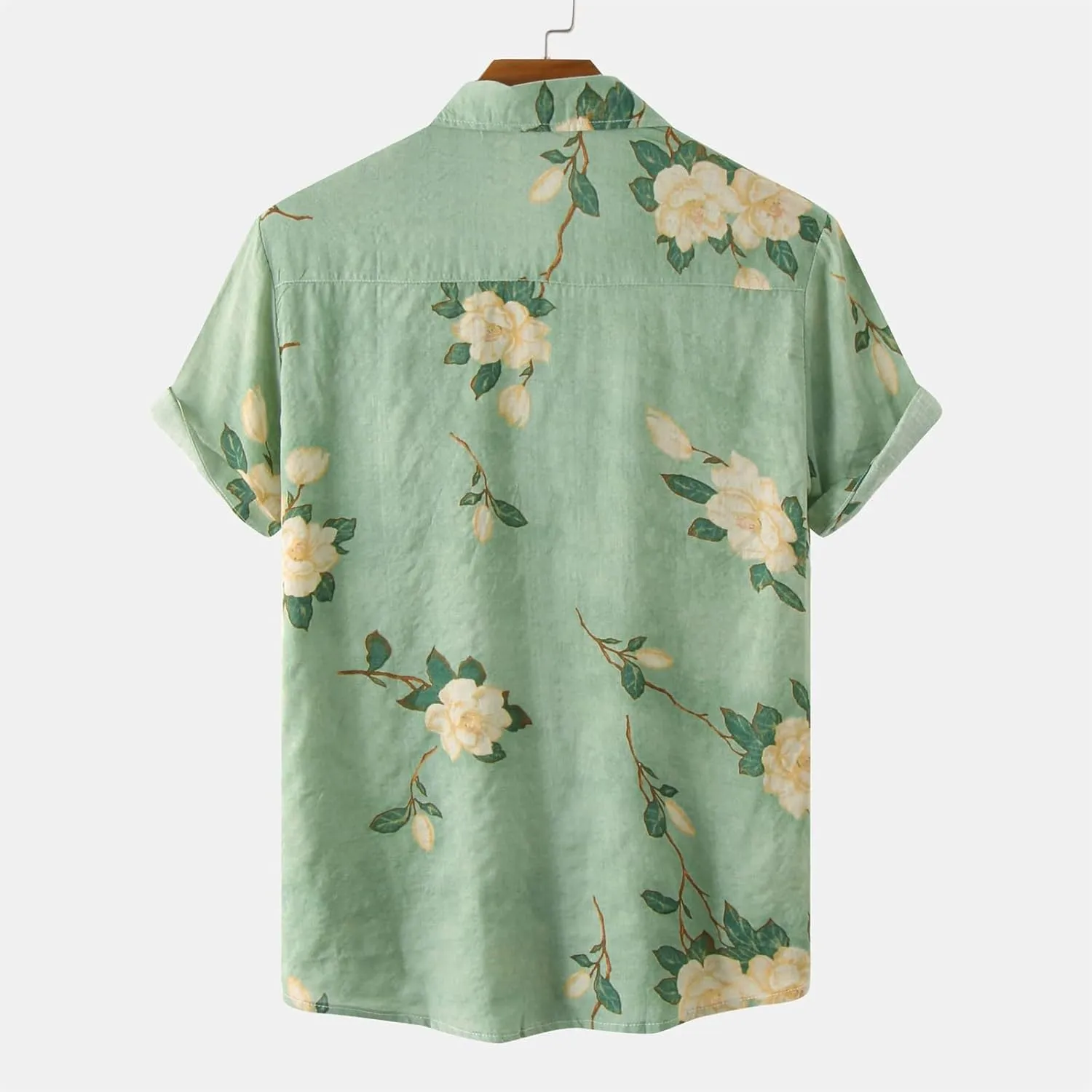 Mens Hawaiian Shirts Short Sleeve Flower Graphic Tees Lightweight Button Down Cardigan Tropical Holiday Shirt Trendy