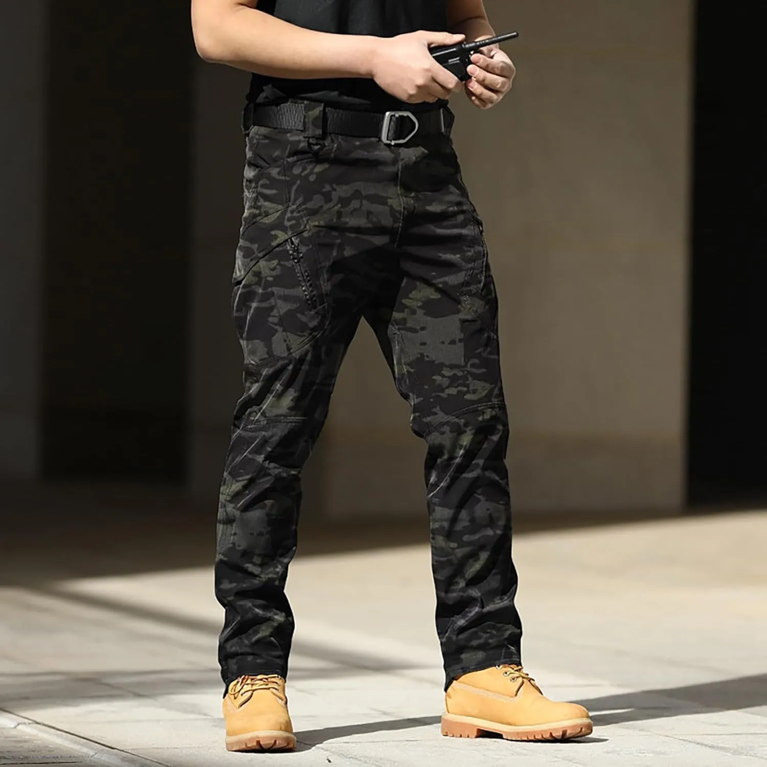 Mens Hiking Pants Cargo Trousers Hiking Pants 8 Pocket Plain Comfort Breathable Outdoor Daily Going Out Baggy Pants