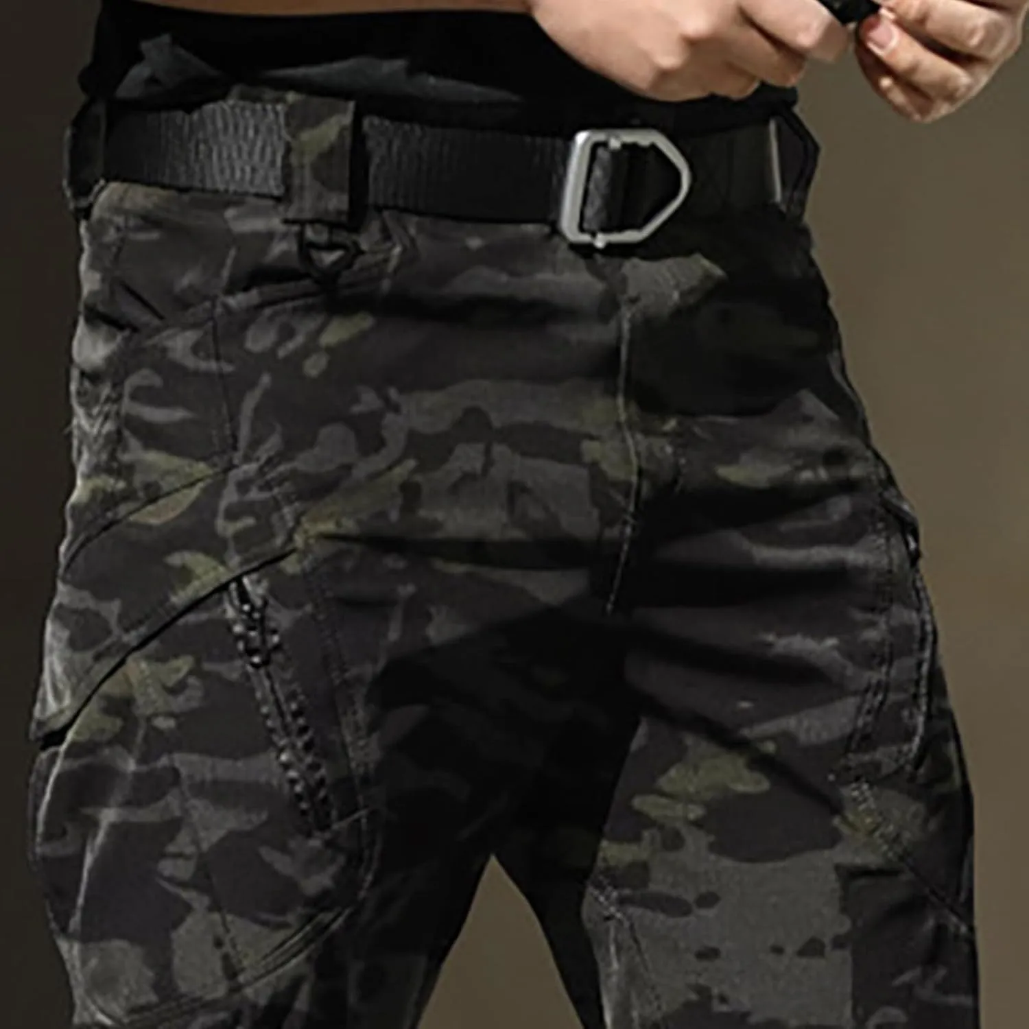 Mens Hiking Pants Cargo Trousers Hiking Pants 8 Pocket Plain Comfort Breathable Outdoor Daily Going Out Baggy Pants