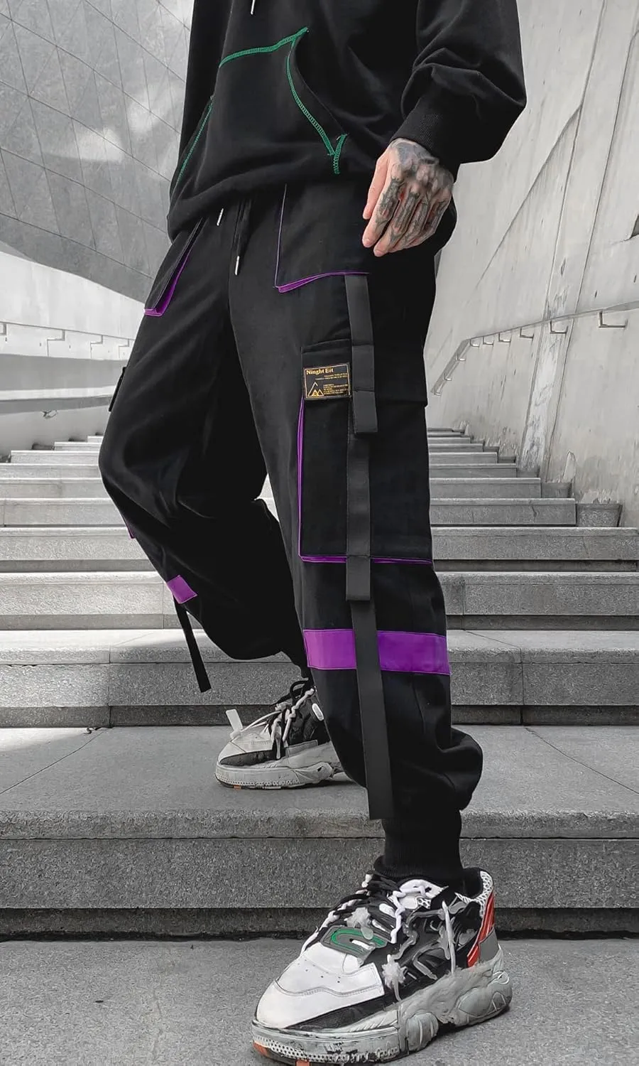 Men's Jogger Pants Punk Cargo Baggy Techwear Streetwear Hip Hop Couple Women Unisex Sports Casual Pants