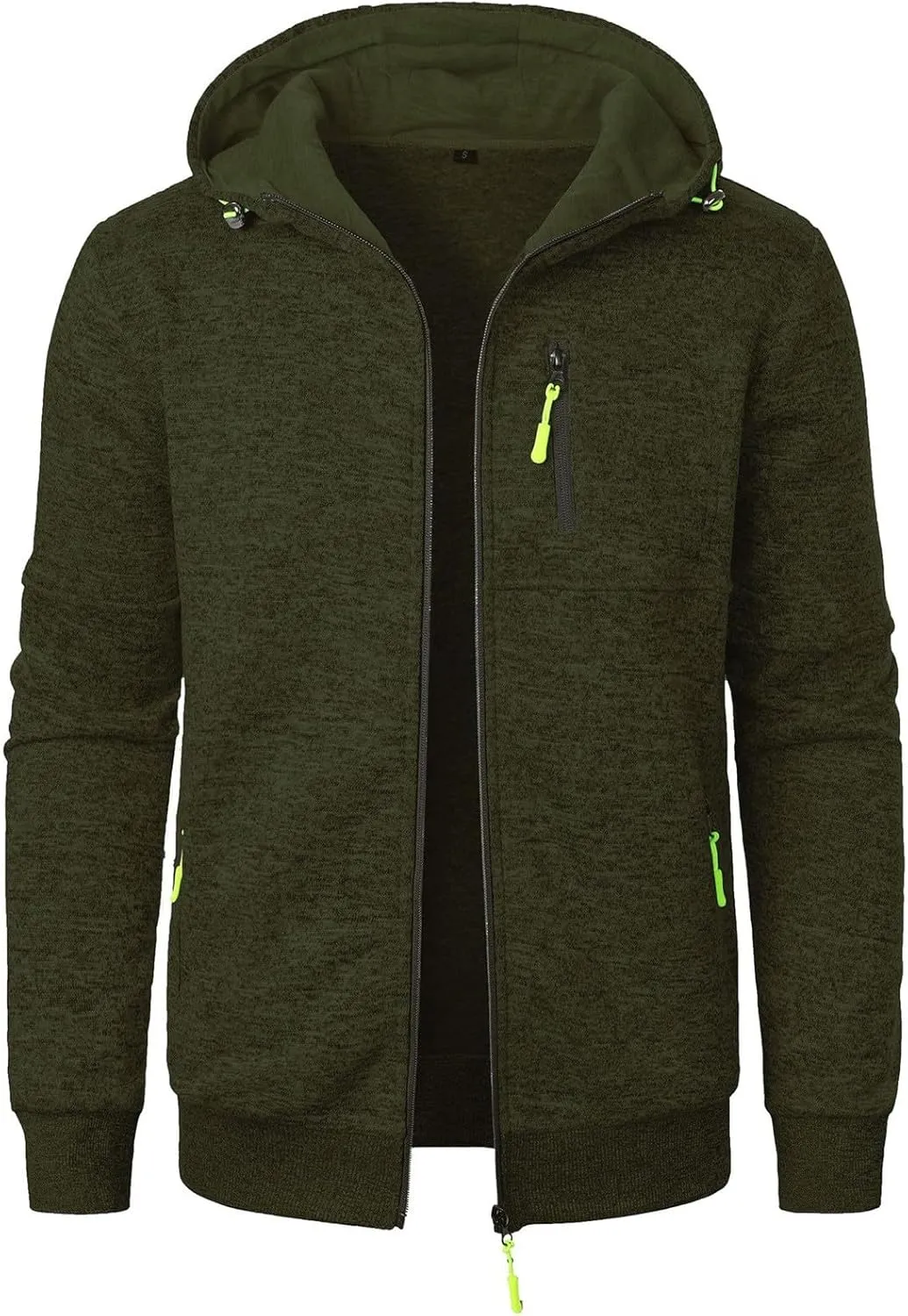 Men's Long Sleeve Full Zip Hoodies Casual Patterned Slim Fit Hooded Sweatshirt Active Workout Sweatshirt with Pockets