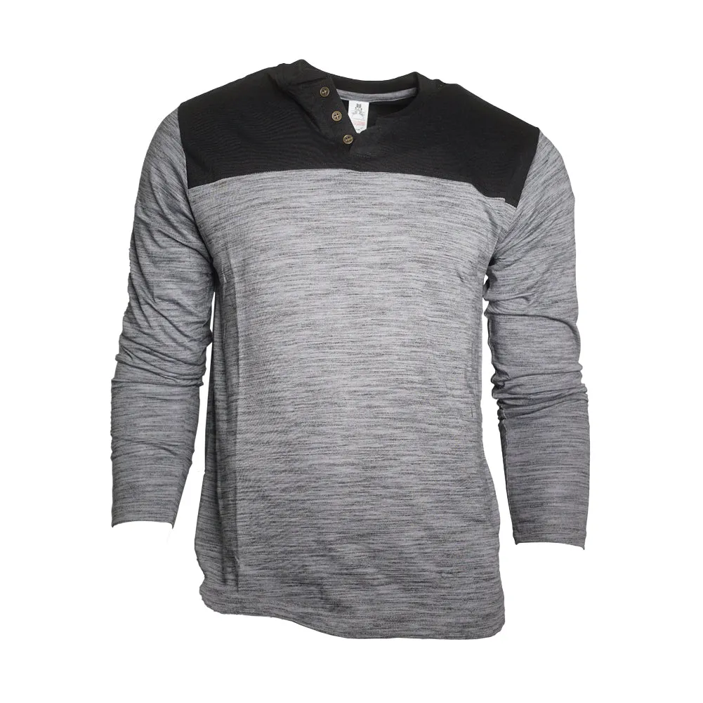 Men's Long Sleeve Shirt Two Tone 1/4 Button Up Classic Casual Stylish Shirt
