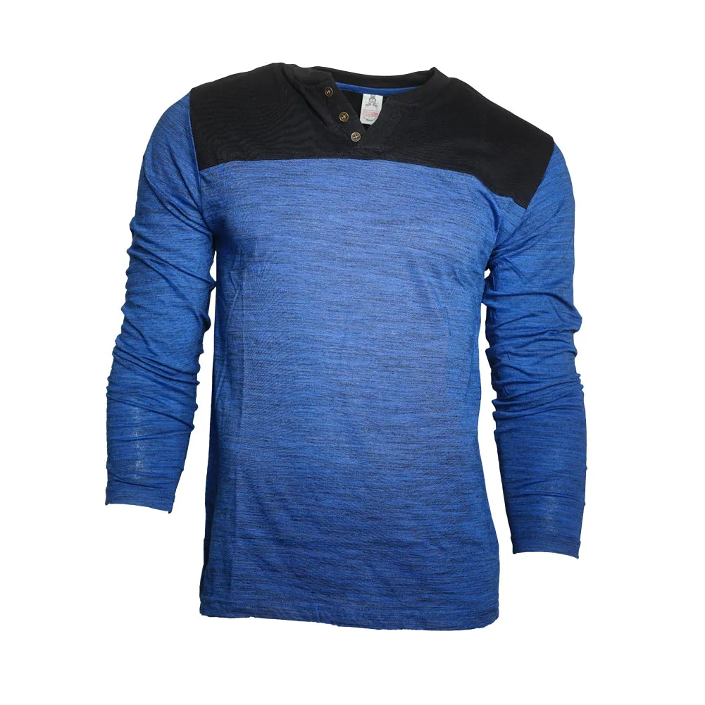 Men's Long Sleeve Shirt Two Tone 1/4 Button Up Classic Casual Stylish Shirt