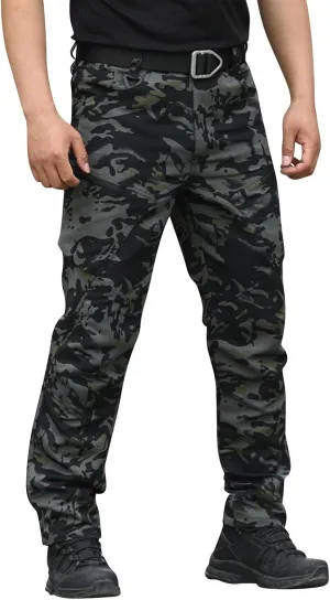 Men's Military Cargo Pants Tactical Ripstop Water Resistant Pant Multi Pockets Outdoor Hiking Work Trousers