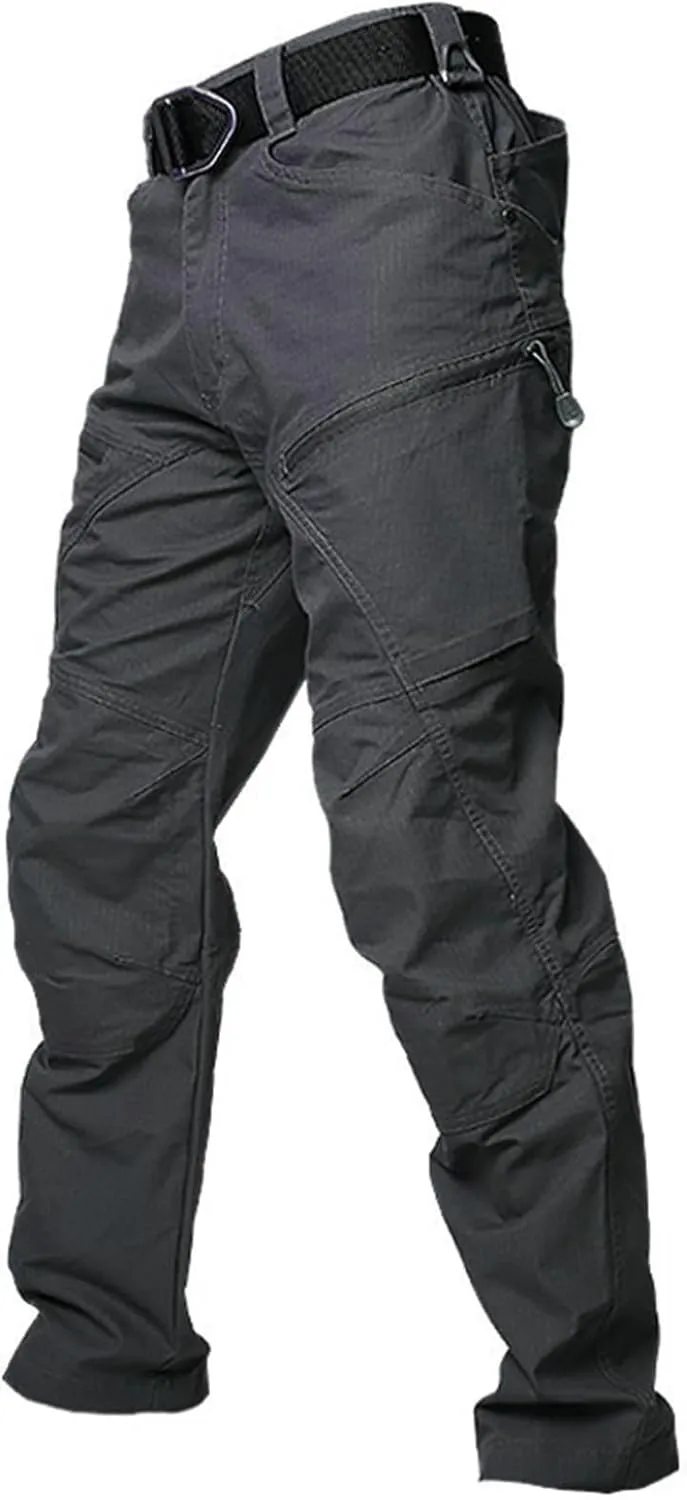 Men's Military Cargo Pants Tactical Ripstop Water Resistant Pant Multi Pockets Outdoor Hiking Work Trousers