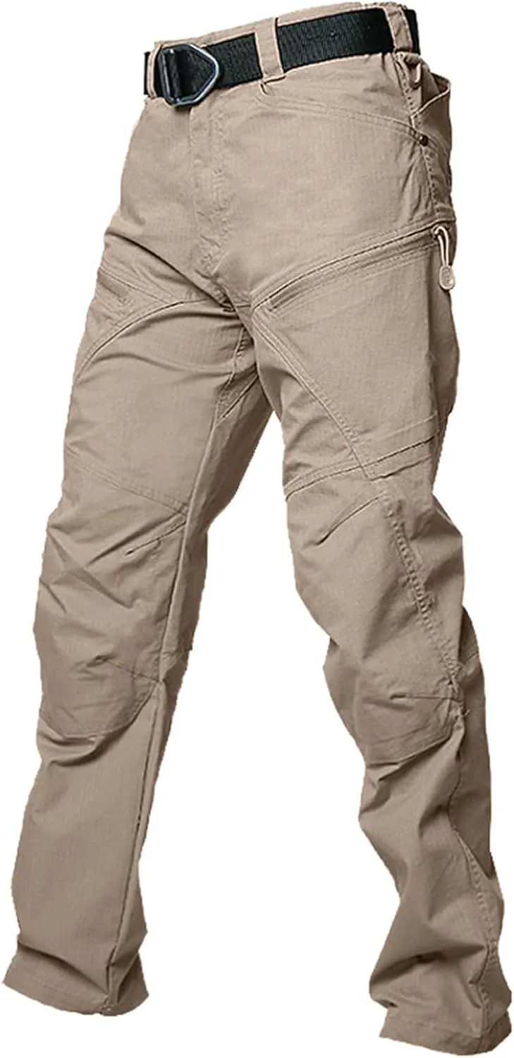 Men's Military Cargo Pants Tactical Ripstop Water Resistant Pant Multi Pockets Outdoor Hiking Work Trousers