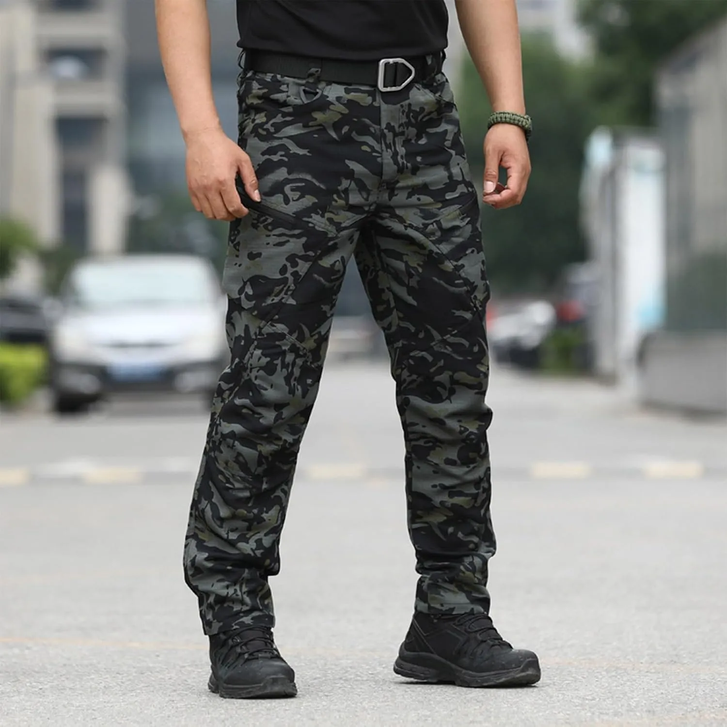 Men's Military Cargo Pants Tactical Ripstop Water Resistant Pant Multi Pockets Outdoor Hiking Work Trousers