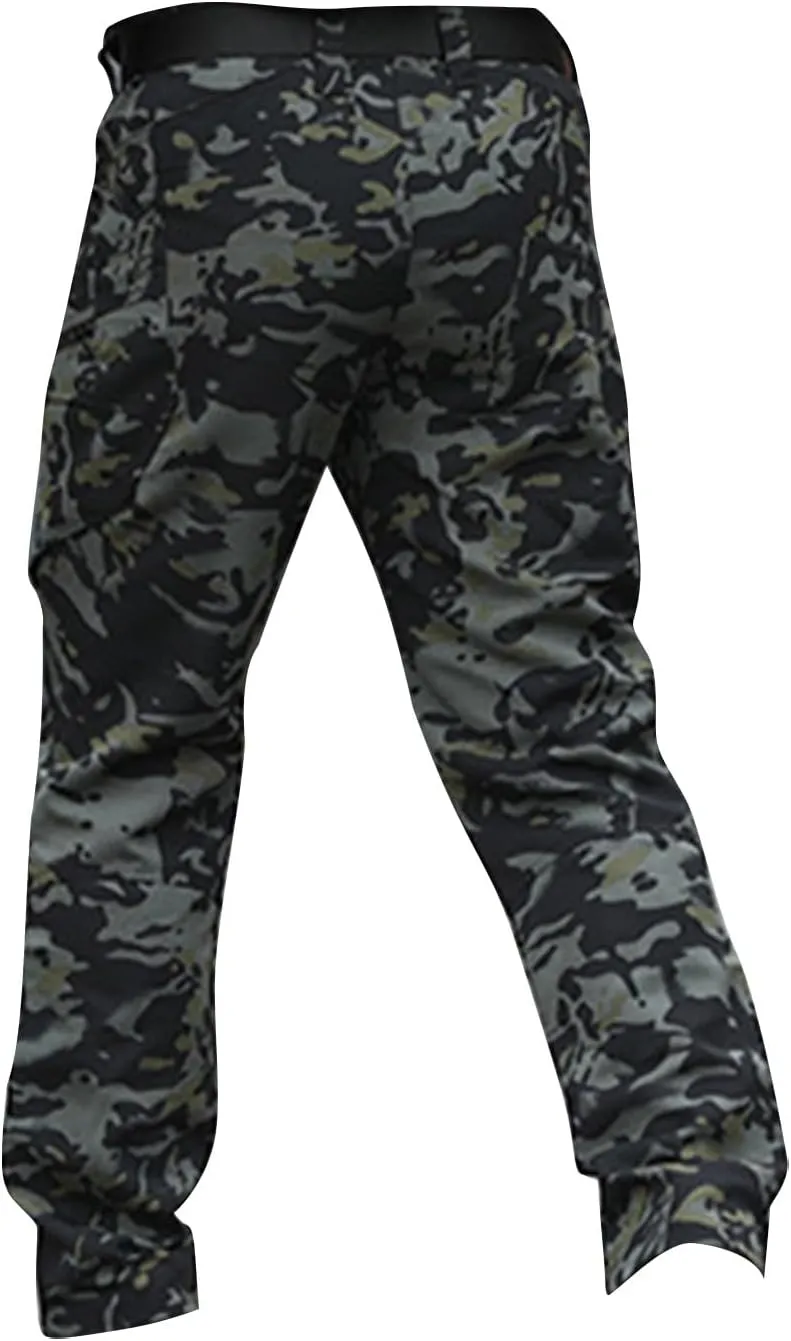 Men's Military Cargo Pants Tactical Ripstop Water Resistant Pant Multi Pockets Outdoor Hiking Work Trousers