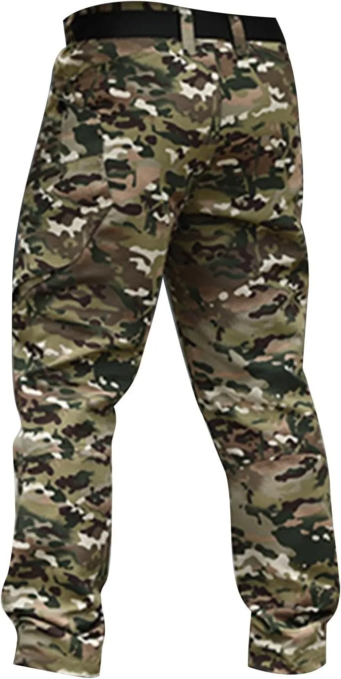 Men's Military Cargo Pants Tactical Ripstop Water Resistant Pant Multi Pockets Outdoor Hiking Work Trousers