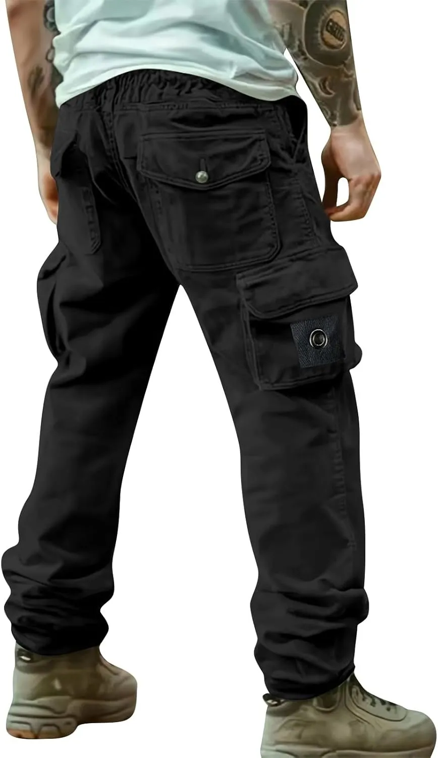 Mens Pants Cargo Insulated Cargo Pants for Men Mens Pants with Pockets Cargo Pants for Men Relaxed Fit Elastic Waist Jeans for Men Men Cargo Casual Pants Fleece Lined Work Jeans for Men