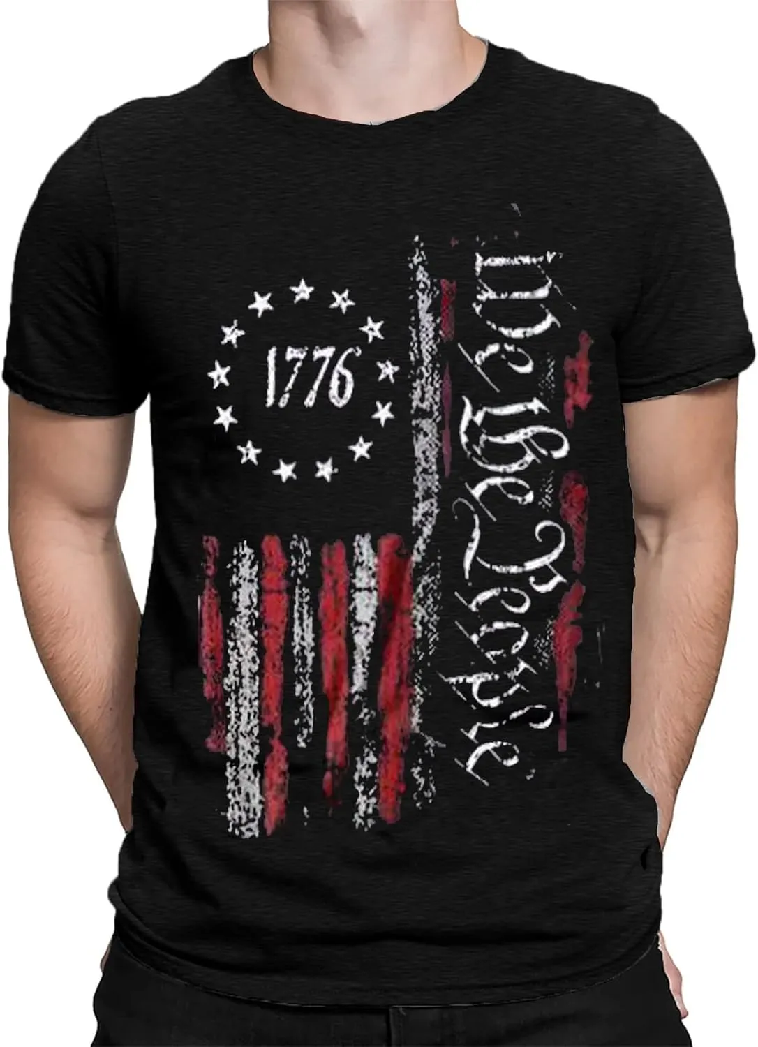 Mens Shirts Casual Short Sleeve Flag T Shirts Fashion Graphic Tee Top