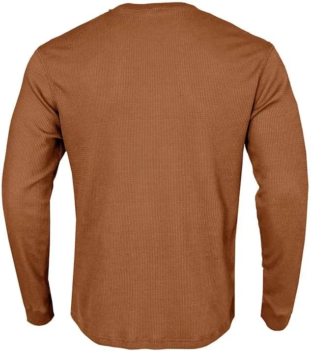 Mens Waffle T Shirt Long Sleeve Basic Shirts Casual Crew Neck Relaxed Fit T-Shirts Lightweight Comfy Tops Soft Tees