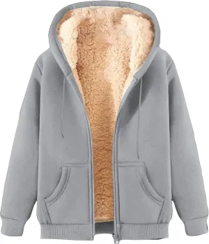 Men's Winter Coats Warm Fleece Lined Jackets with Pockets Hooded Sweatshirt Cashmere Casual Outerwear