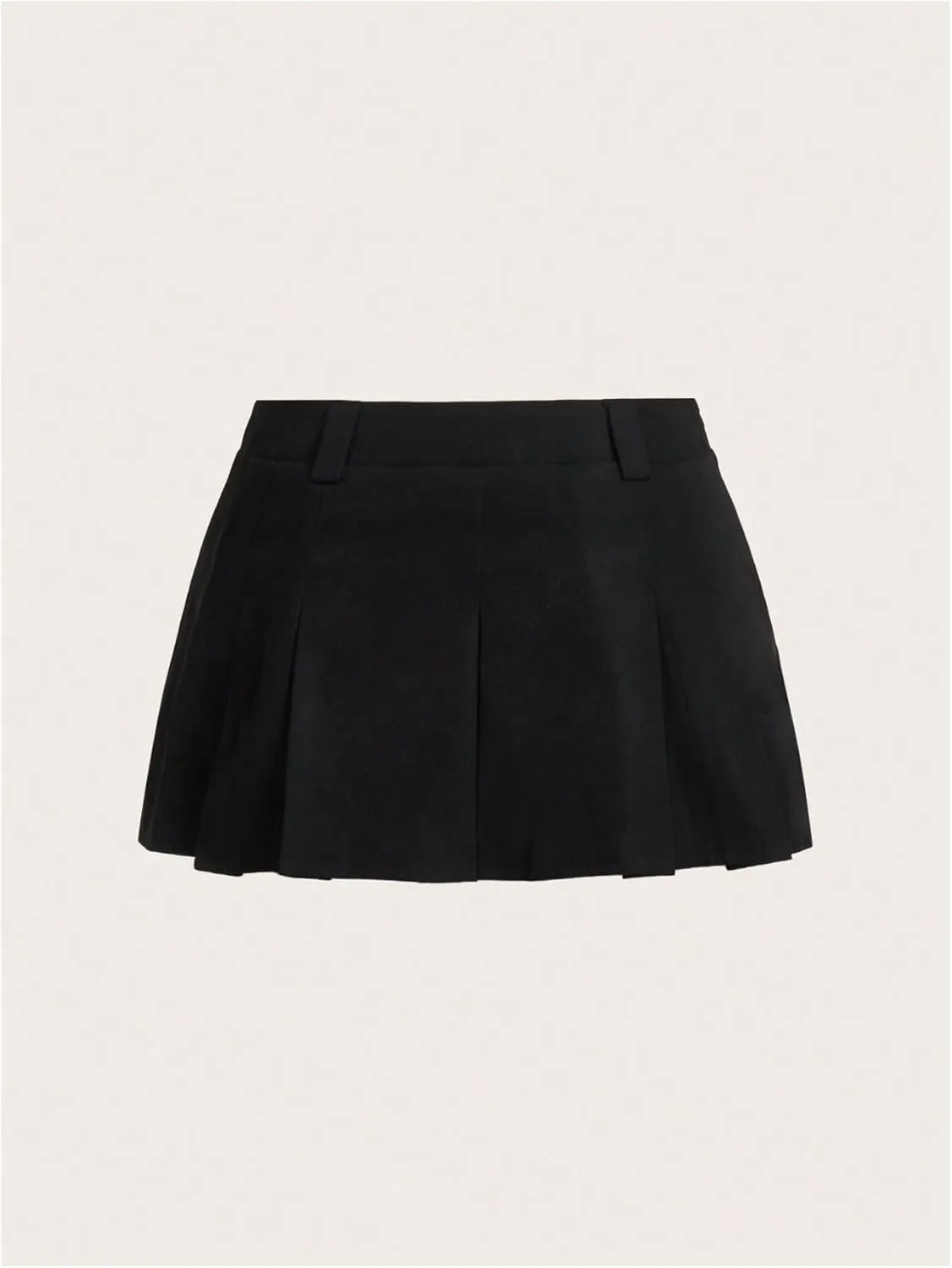 Milumia Women's High Waisted Zipper A Line Ruffle Hem Pleated Mini Skirts