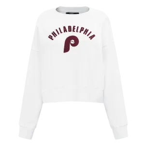 MLB PHILADELPHIA PHILLIES RETRO CLASSIC WOMEN'S CREWNECK (WHITE)