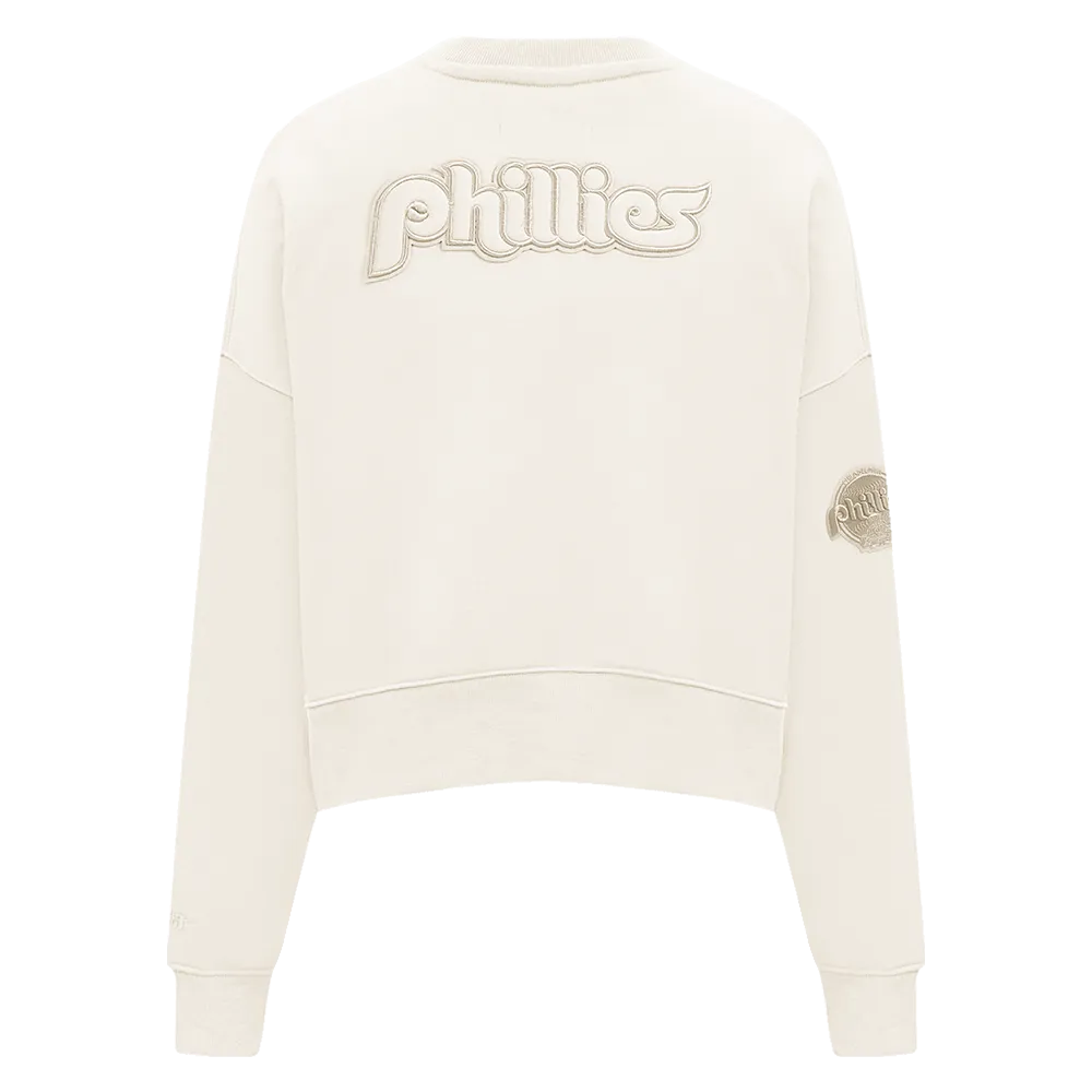MLB PHILADELPHIA PHILLIES RETRO NEUTRAL WOMEN'S CREWNECK (EGGSHELL)