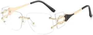 New 2025 Vintage Fashion Sunglasses Rimless Frameless Shades Gradient UV400 Summer Traveling Sun Glasses for Women,Transparent