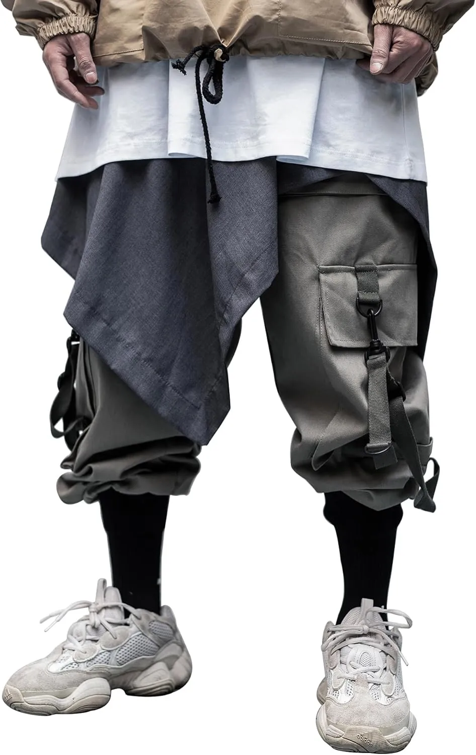Niepce Inc Japanese Streetwear Techwear Cargo Pants for Men with Straps