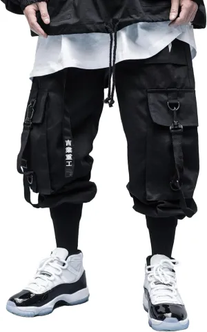 Niepce Inc Japanese Streetwear Techwear Cargo Pants for Men with Straps