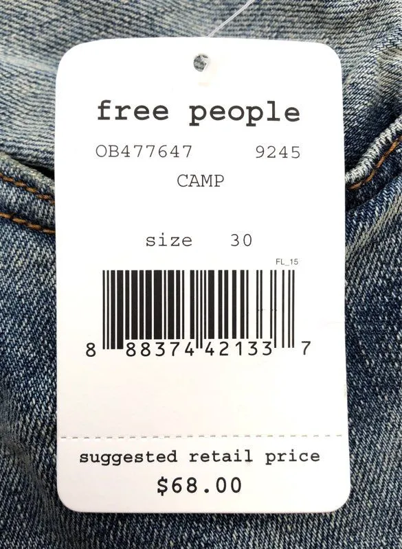 NWT Free People Women's Blue Denim Cut-Off Shorts - Size W30