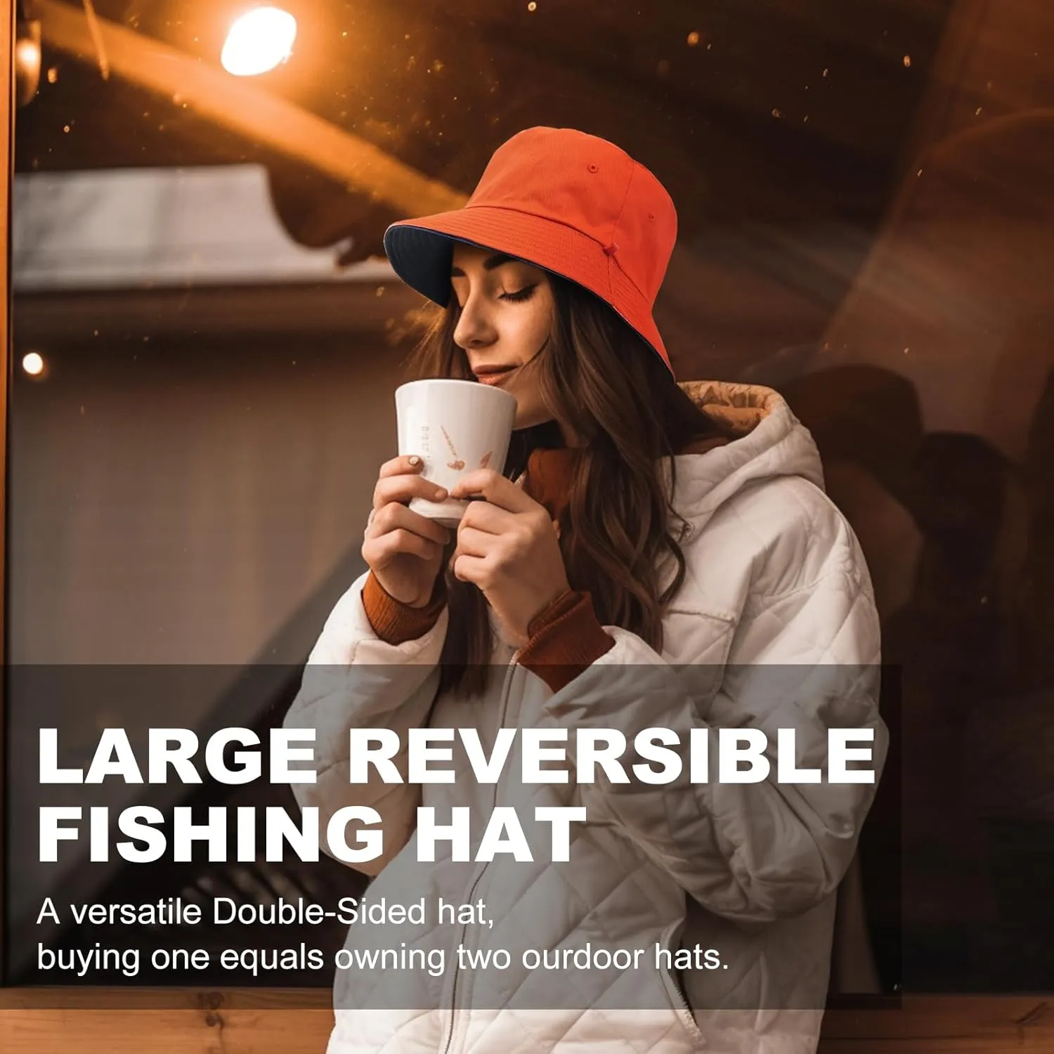 Oversize XXL Bucket Hat, Reversible Cotton Fisherman Hats, Unisex Trendy Double Side Wear Summer Bucket Sun Hats
