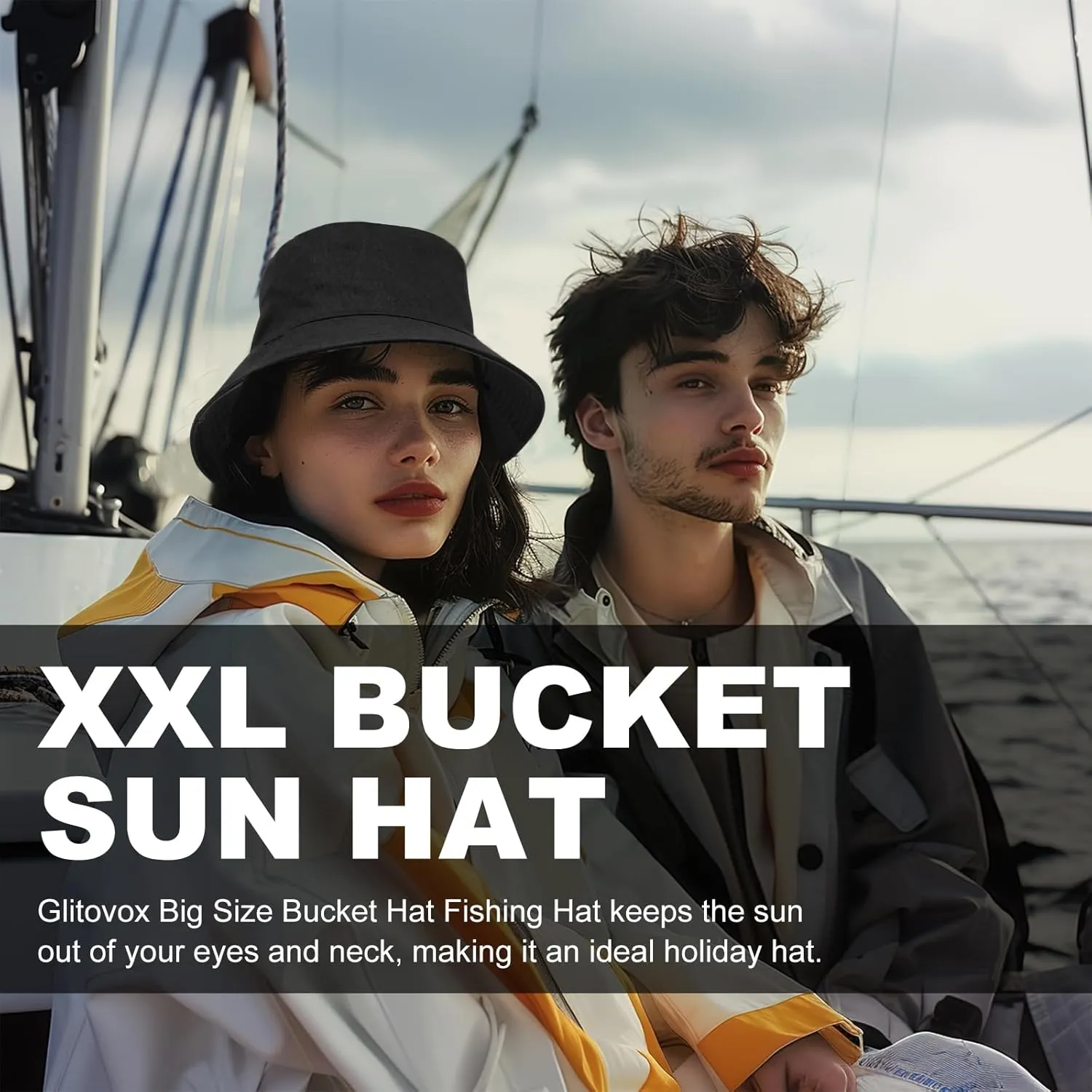Oversize XXL Bucket Hat, Reversible Cotton Fisherman Hats, Unisex Trendy Double Side Wear Summer Bucket Sun Hats