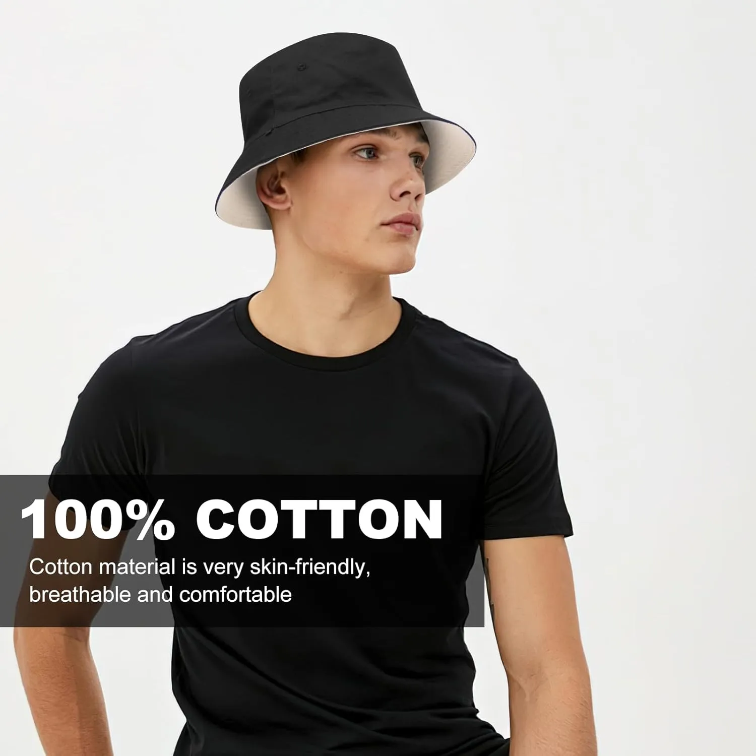 Oversize XXL Bucket Hat, Reversible Cotton Fisherman Hats, Unisex Trendy Double Side Wear Summer Bucket Sun Hats