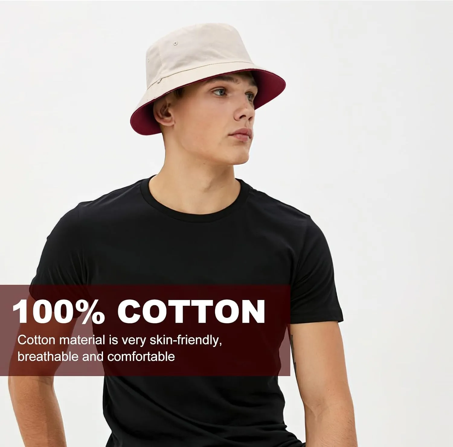 Oversize XXL Bucket Hat, Reversible Cotton Fisherman Hats, Unisex Trendy Double Side Wear Summer Bucket Sun Hats