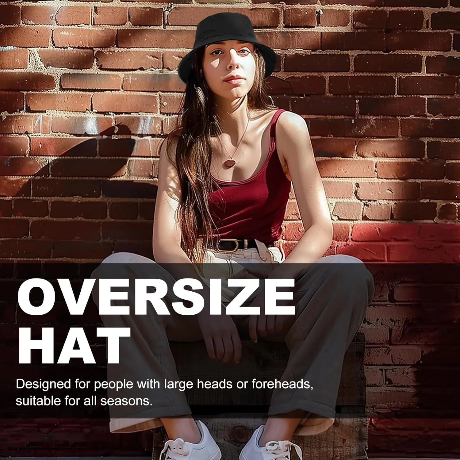 Oversize XXL Bucket Hat, Reversible Cotton Fisherman Hats, Unisex Trendy Double Side Wear Summer Bucket Sun Hats