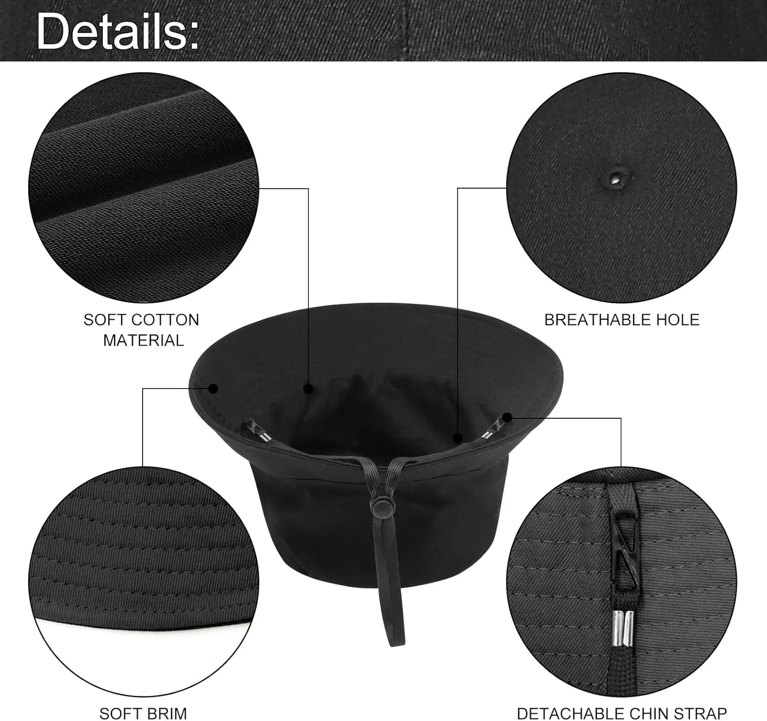 Oversize XXL Bucket Hat, Reversible Cotton Fisherman Hats, Unisex Trendy Double Side Wear Summer Bucket Sun Hats