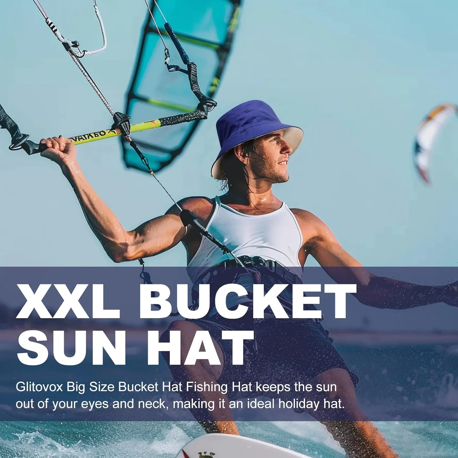 Oversize XXL Bucket Hat, Reversible Cotton Fisherman Hats, Unisex Trendy Double Side Wear Summer Bucket Sun Hats