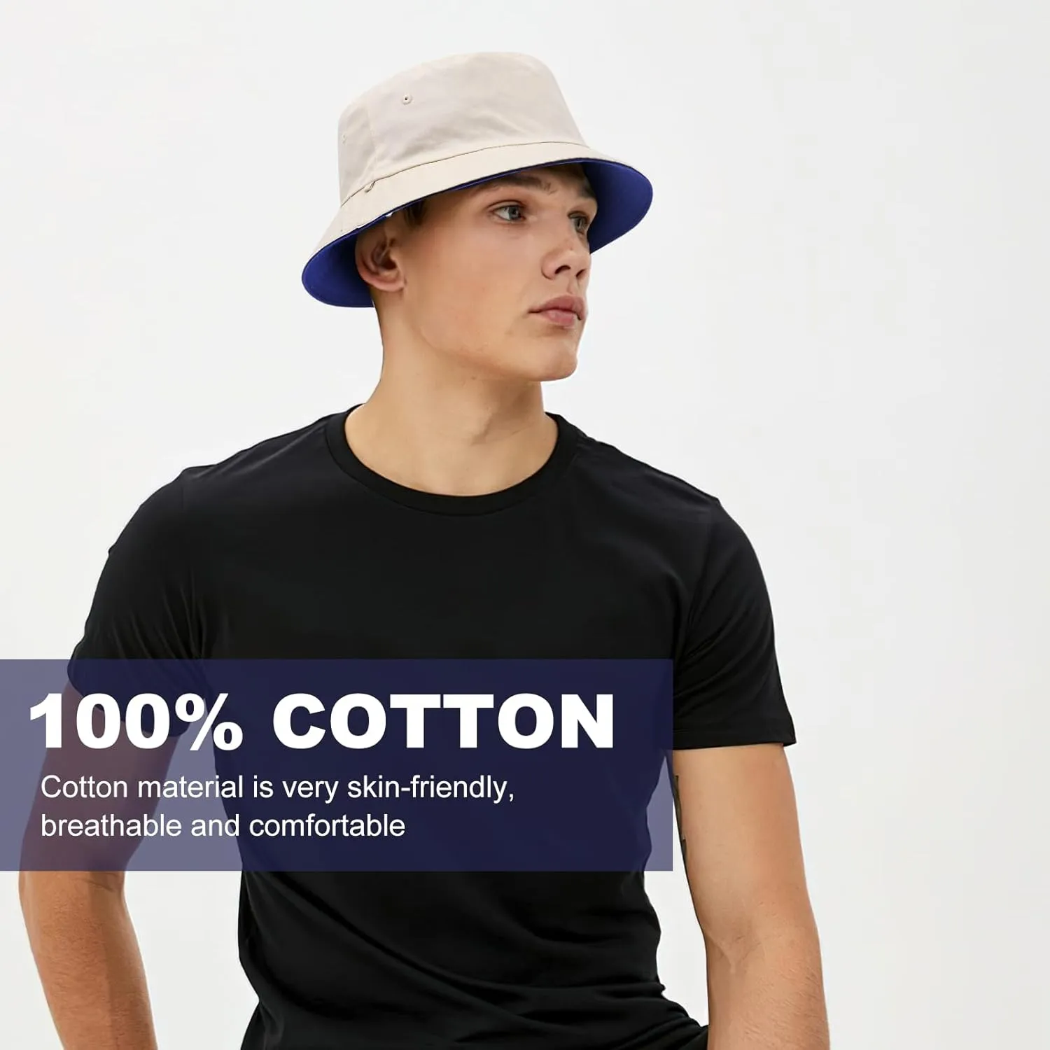 Oversize XXL Bucket Hat, Reversible Cotton Fisherman Hats, Unisex Trendy Double Side Wear Summer Bucket Sun Hats