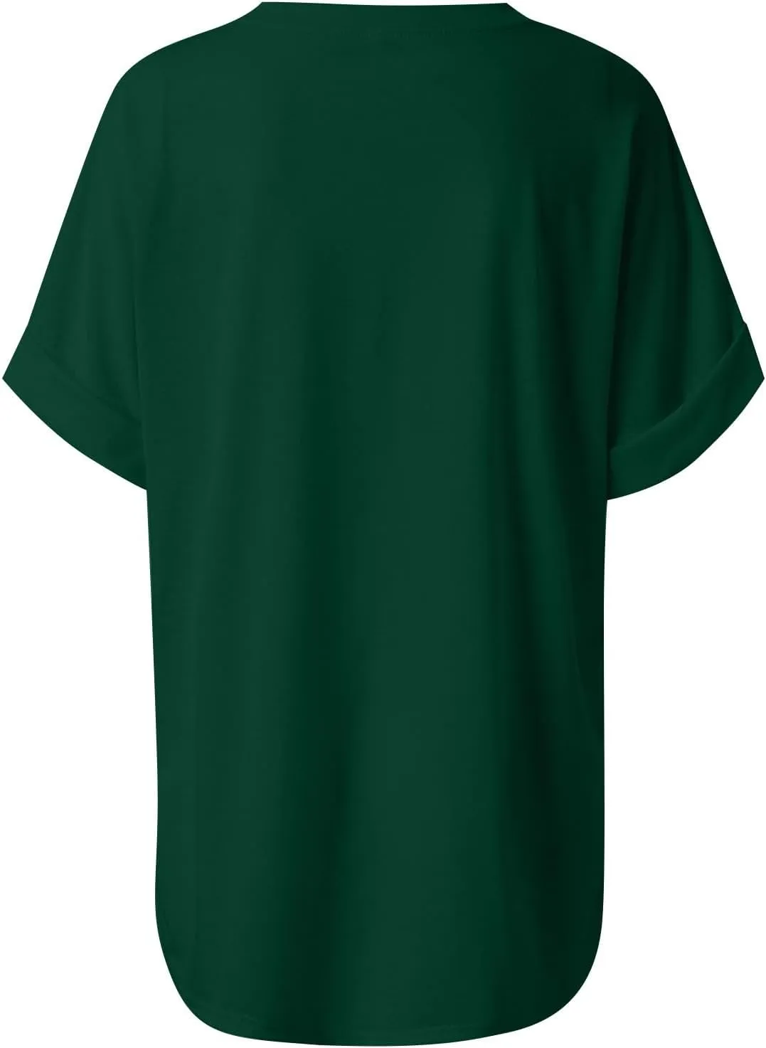 Oversized Shirts for Women V Neck Rolled Short Sleeve Shirts Loose Fit Summer Tops Casual Workout Shirts Tunic Tops