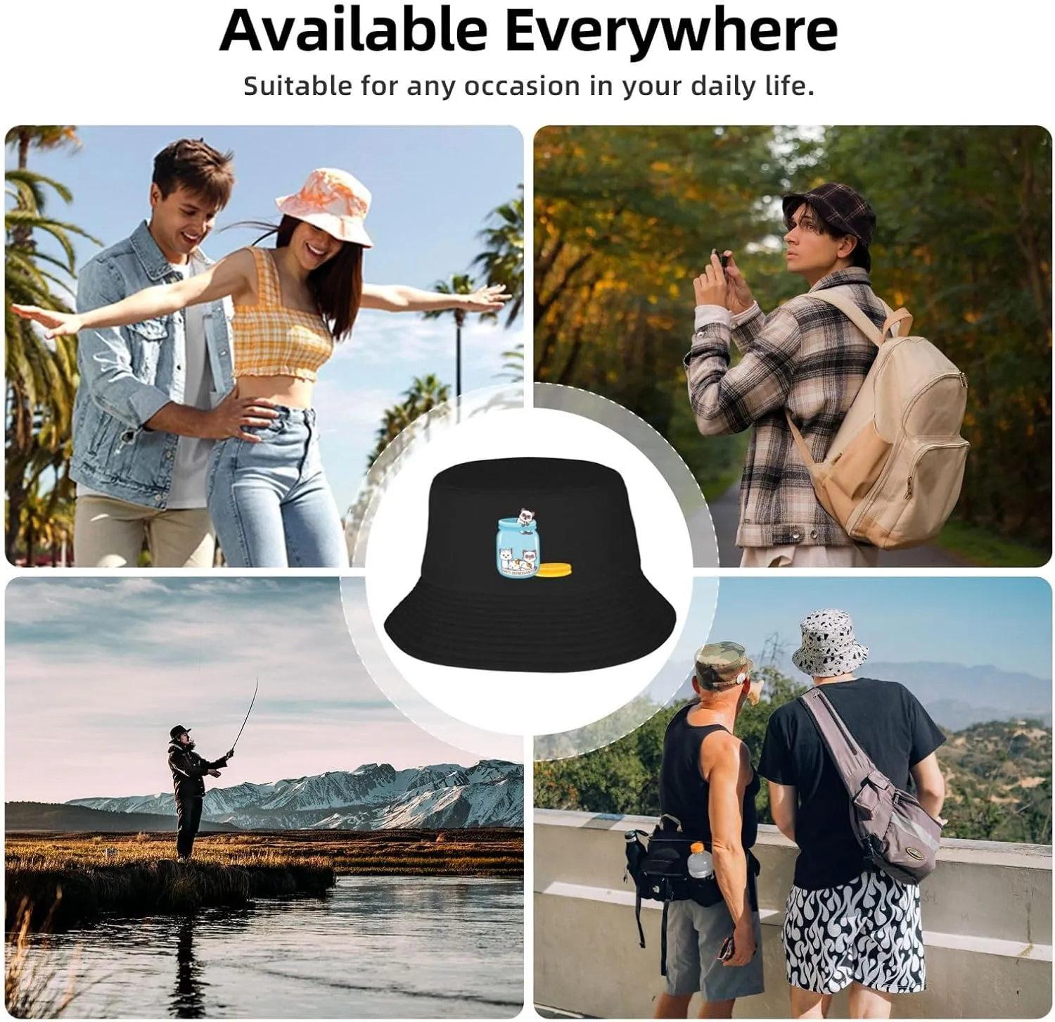 Personal Cat Servant Bucket Hats Fashion Sun Cap Packable Fisherman Hat for Women and Men