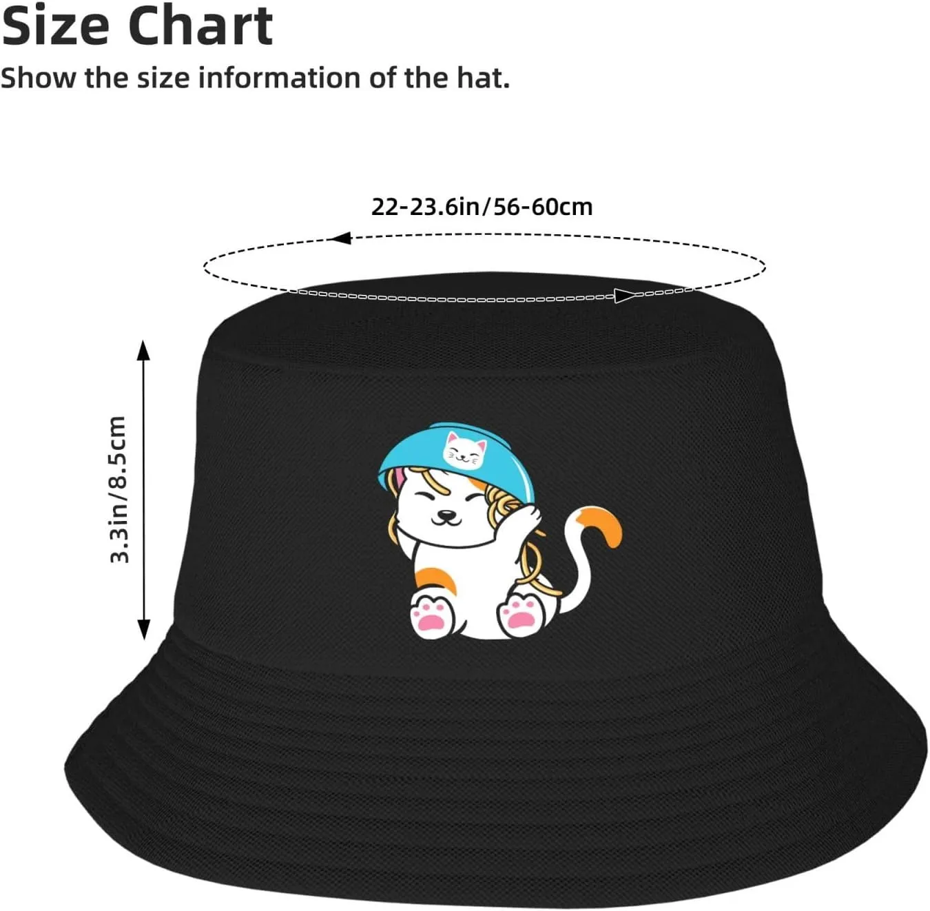 Personal Cat Servant Bucket Hats Fashion Sun Cap Packable Fisherman Hat for Women and Men