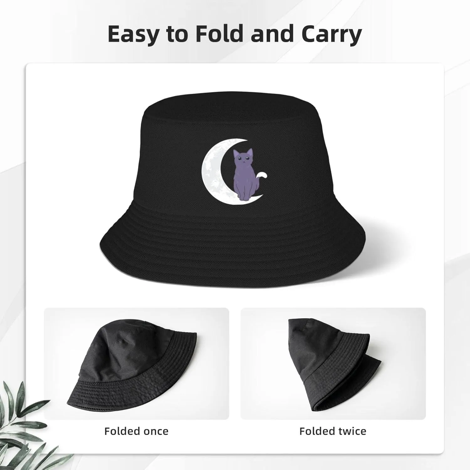 Personal Cat Servant Bucket Hats Fashion Sun Cap Packable Fisherman Hat for Women and Men