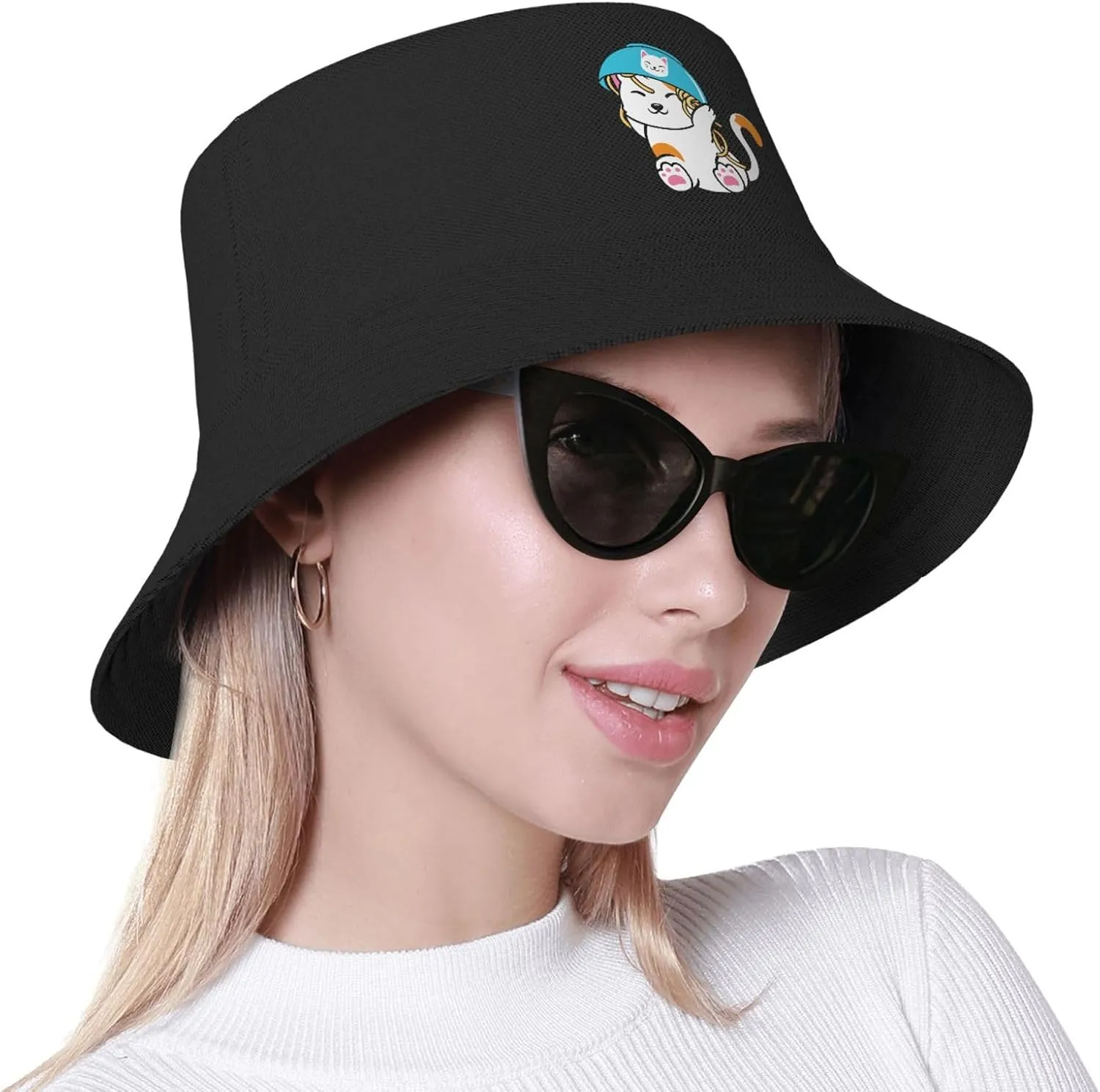 Personal Cat Servant Bucket Hats Fashion Sun Cap Packable Fisherman Hat for Women and Men