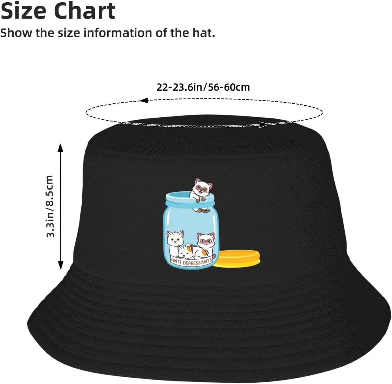 Personal Cat Servant Bucket Hats Fashion Sun Cap Packable Fisherman Hat for Women and Men