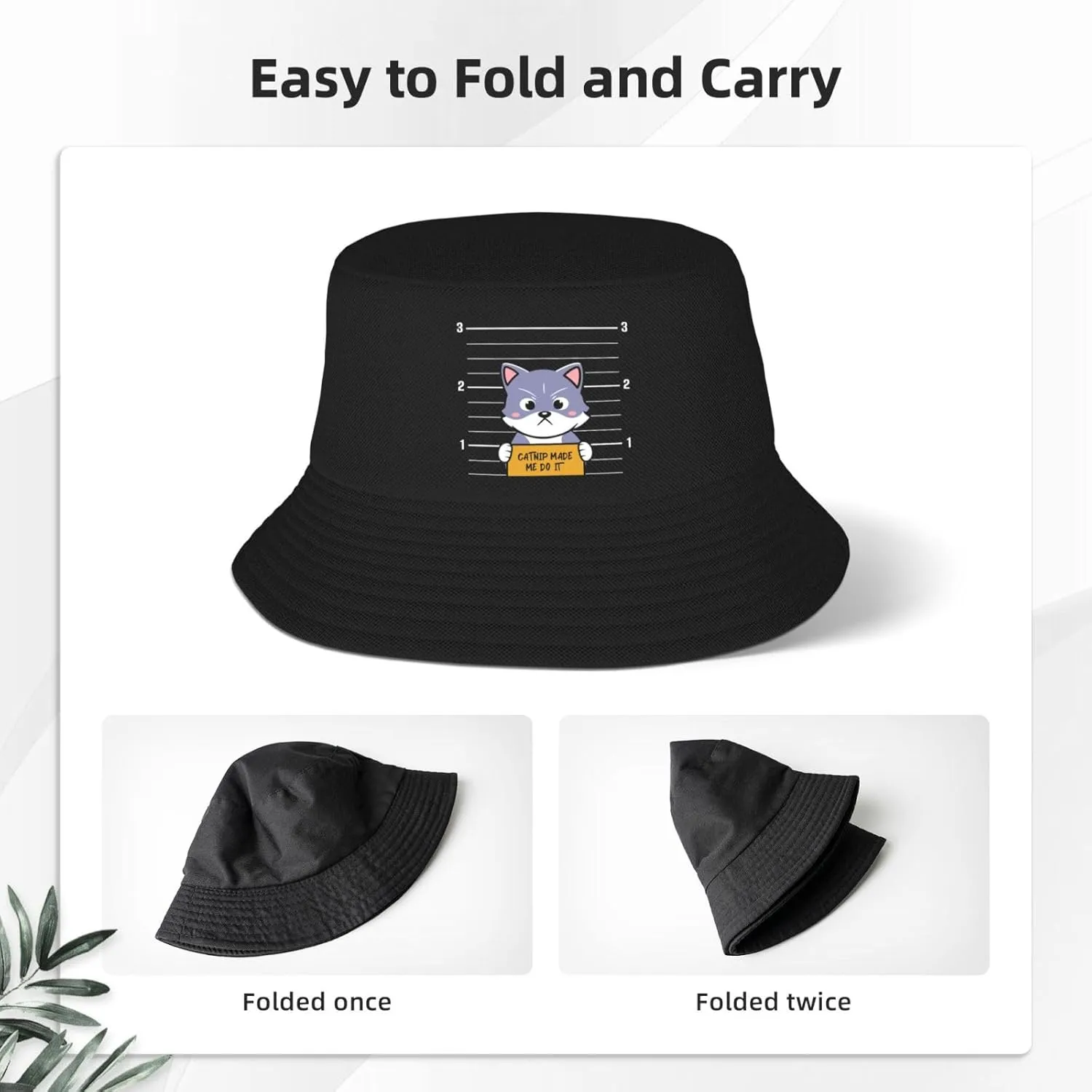 Personal Cat Servant Bucket Hats Fashion Sun Cap Packable Fisherman Hat for Women and Men