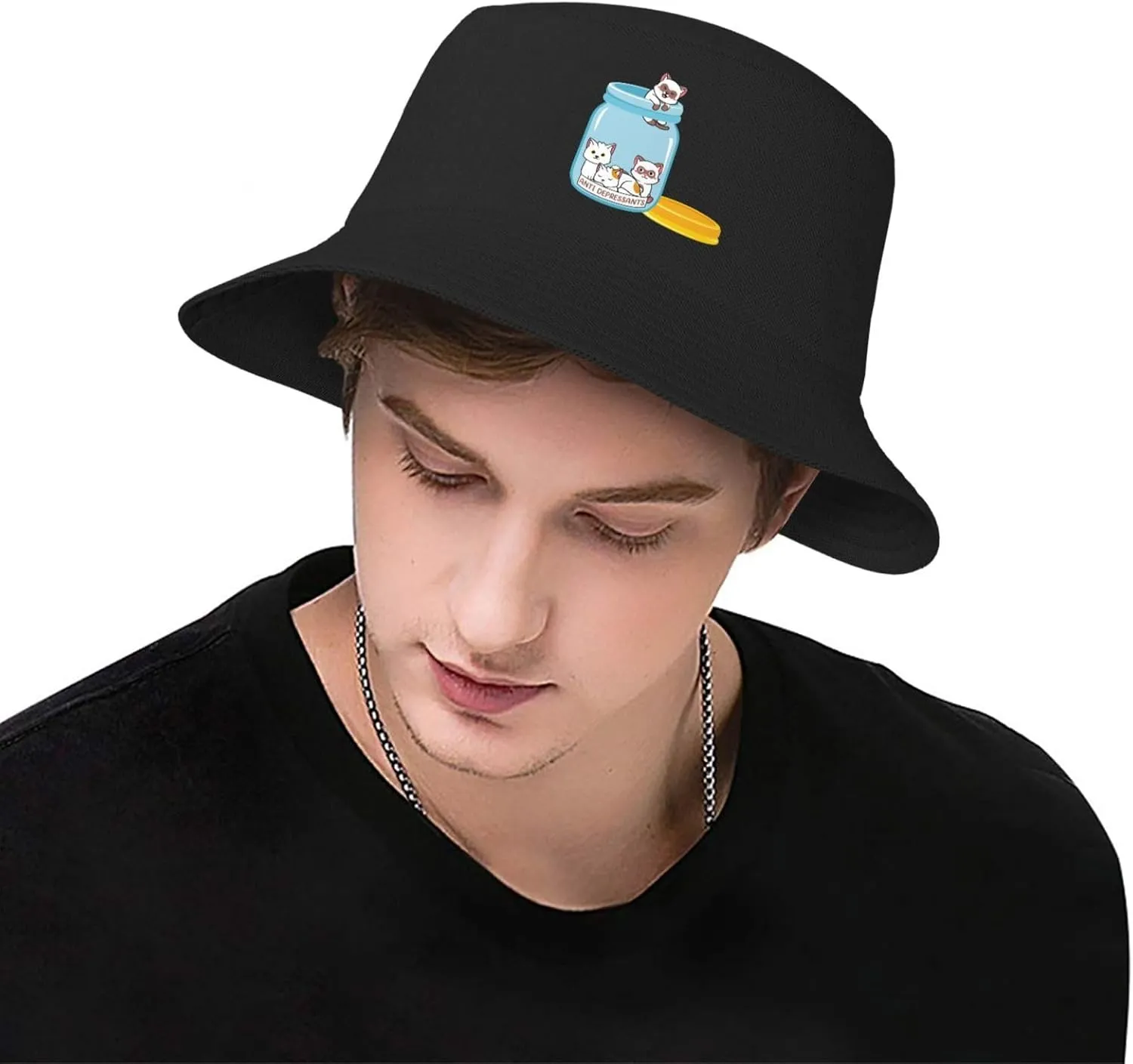 Personal Cat Servant Bucket Hats Fashion Sun Cap Packable Fisherman Hat for Women and Men