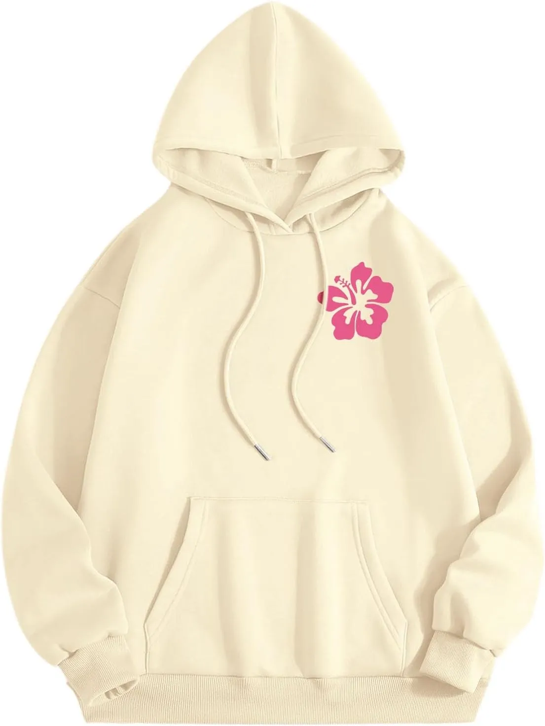 Pink Pom Puff Oversized Hoodie for Teen Girls Long Sleeve Y2K Graphic Hoodies with Pockets 2024 Fall Preppy Sweatshirt zip up hoodie
