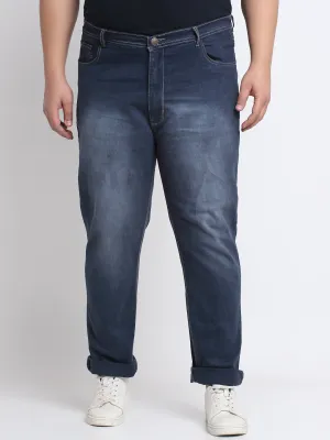 plusS Men Blue Heavy Fade Regular Jeans