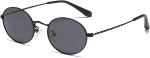 Polarized Round Frame Fashion Sunglasses for Men and Women Outdoor Vacation Sunshade Driving (Color : A, Size : Medium)