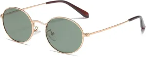 Polarized Round Frame Fashion Sunglasses for Men and Women Outdoor Vacation Sunshade Driving (Color : C, Size : Medium)