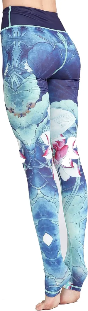 Printed Women Yoga Leggings High Waist Tummy Control Over The Heel Yoga Pants