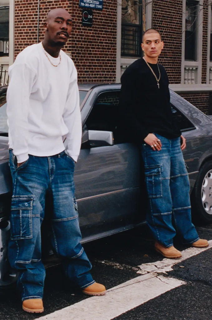 Pro Club Men's Heavyweight Baggy Fit Denim Cargo Pants
