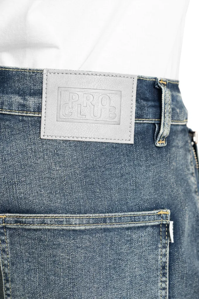 Pro Club Men's Heavyweight Baggy Fit Denim Cargo Pants