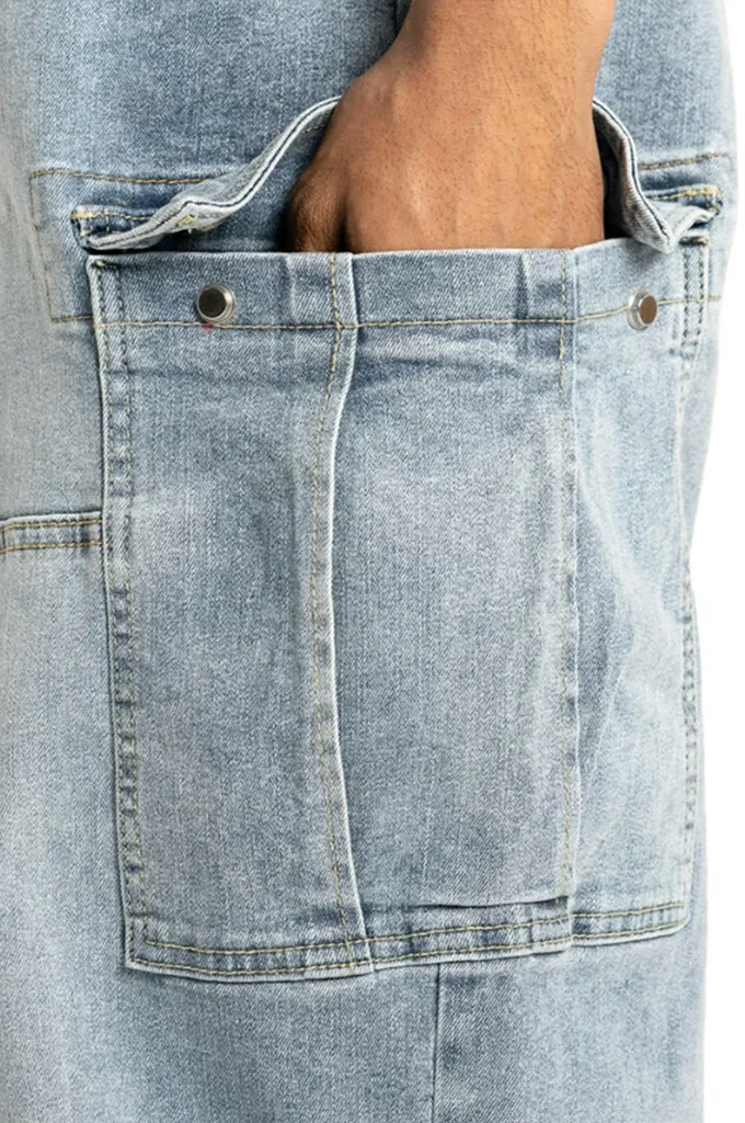 Pro Club Men's Heavyweight Baggy Fit Denim Cargo Pants