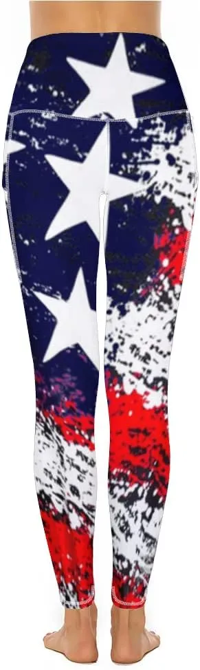 QIVICIMA Womens High Waist Workout Leggings Halloween Christmas Gym Plaid Printed Tummy Control Yoga Pants with Pockets