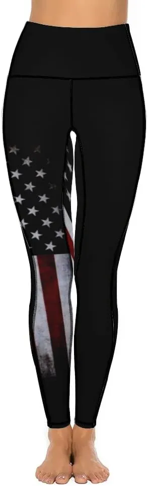 QIVICIMA Womens High Waist Workout Leggings Halloween Christmas Gym Plaid Printed Tummy Control Yoga Pants with Pockets